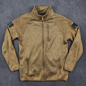Grunt Style Full Zip Sweater Jacket Mens Medium Coyote Brown Pockets GS4976